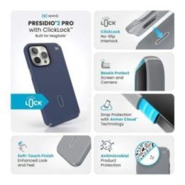 Dėklas iPhone 16 Pro Max Speck Presidio2 Pro, mėlynas