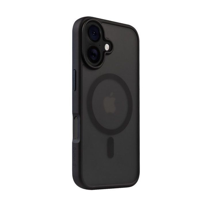 Dėklas iPhone 16, juodas, Crong Hybrid Frost MAG Cover