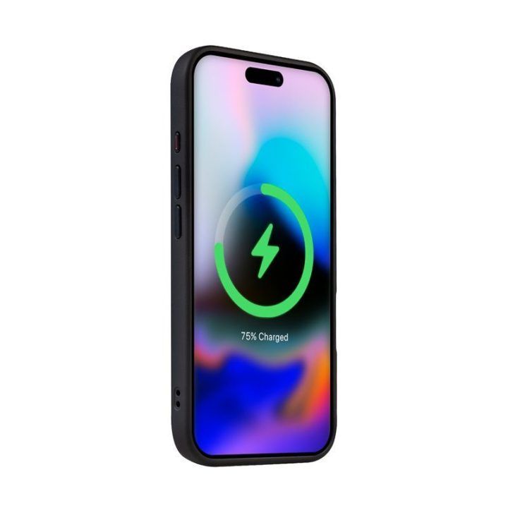 Dėklas iPhone 16 Pro, juodas, CRONG Hybrid Frost MAG Cover