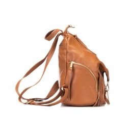 Camel spalvos natūralios odos kuprinė Let`s Go Boho Gregorio