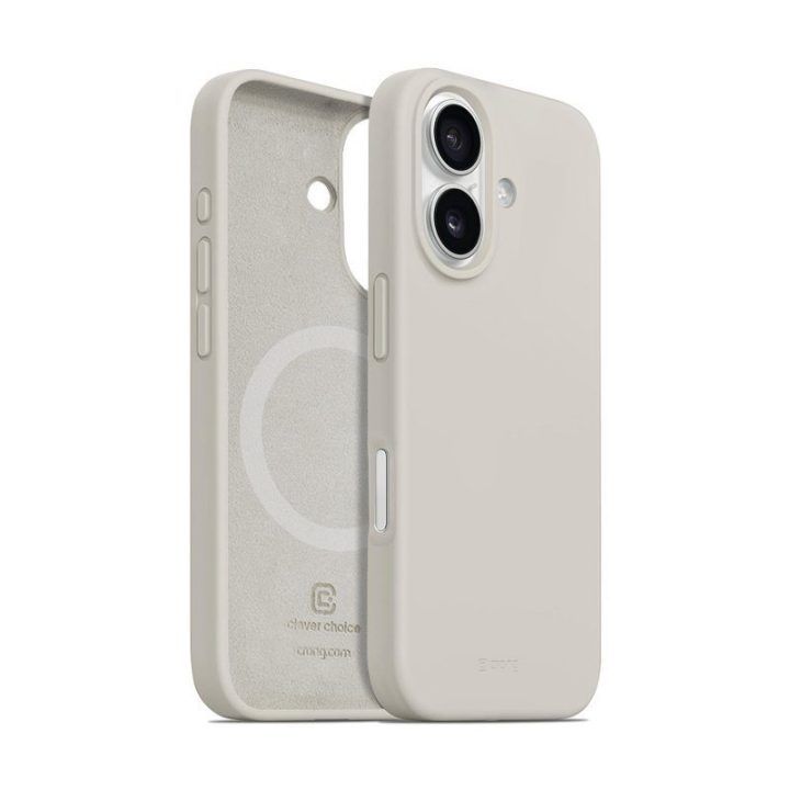 Dėklas iPhone 16, silikoninis, Stone Beige, Crong