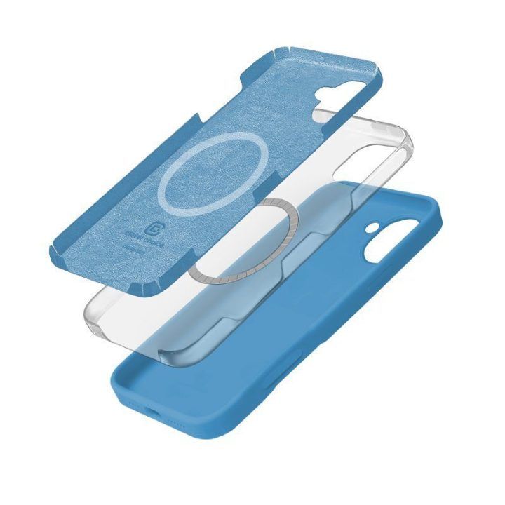 Mėlynas „MagSafe“ dėklas „Crong Color Cover Magnetic“ iPhone 16