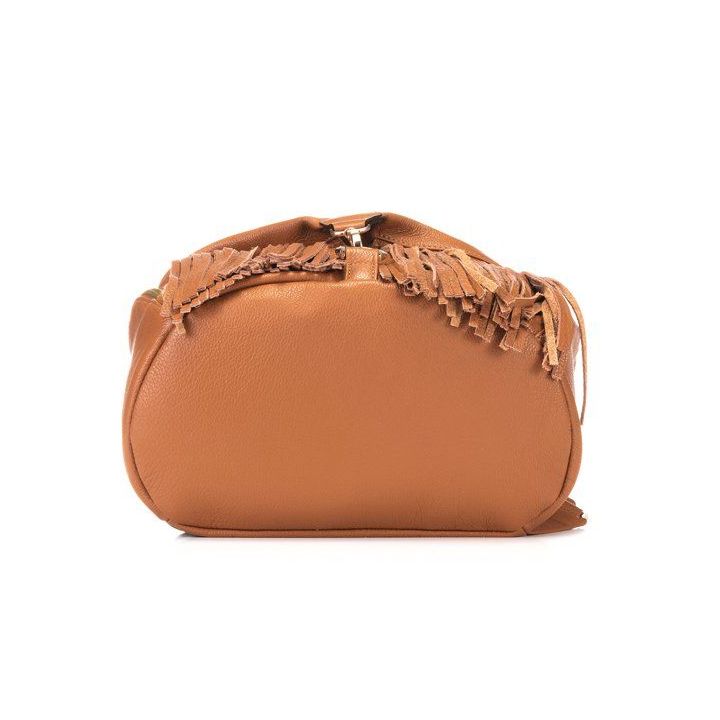 Camel spalvos natūralios odos kuprinė Let`s Go Boho Gregorio
