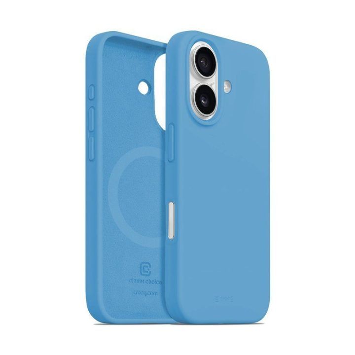 Mėlynas „MagSafe“ dėklas „Crong Color Cover Magnetic“ iPhone 16