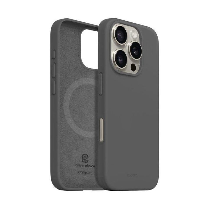 Dėklas iPhone 16 Pro, silikoninis, pilkas, Crong