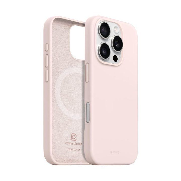 Dėklas iPhone 16 Pro Max Crong Color Cover Magnetic, rožinis