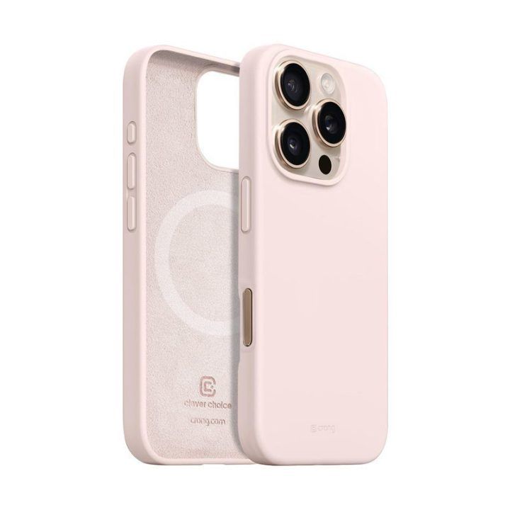 Dėklas iPhone 16 Pro Max Crong Color Cover Magnetic, rožinis