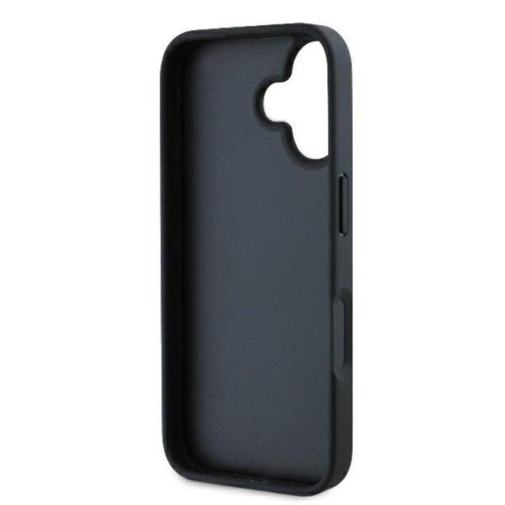 Dėklas iPhone 16 Karl Lagerfeld Monogram Karl Head Pin, juodas