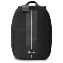 Kuprinė nešiojamam kompiuteriui BMW Nylon Blue Stripe 16", juoda