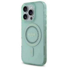 Dėklas Guess IML Rhinestones MagSafe iPhone 16 Pro Max, žalias