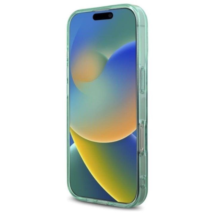 Dėklas Guess IML Rhinestones MagSafe iPhone 16 Pro Max, žalias