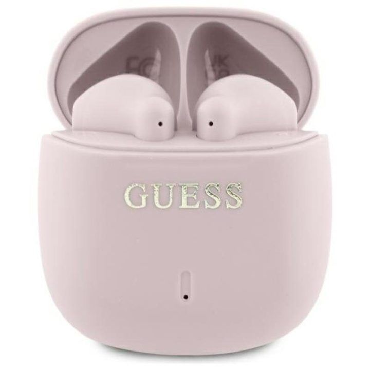 Guess rožinės Bluetooth TWS ausinės su įkrovimo dėklu