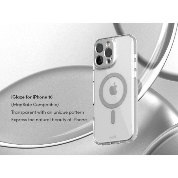 Moshi iGlaze MagSafe dėklas iPhone 16 Pro Max, sidabro spalvos