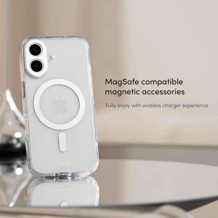 Moshi iGlaze MagSafe dėklas iPhone 16 Pro Max, sidabro spalvos