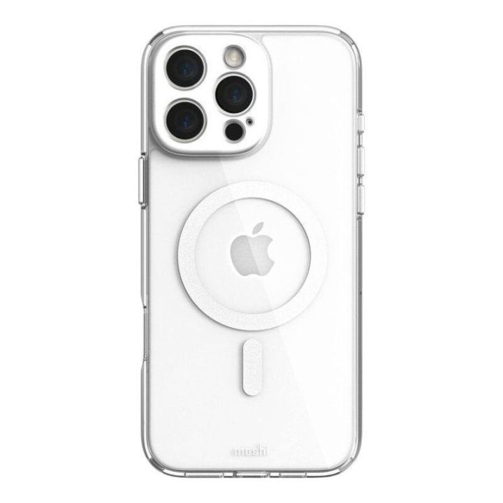 Moshi iGlaze MagSafe dėklas iPhone 16 Pro Max, sidabro spalvos