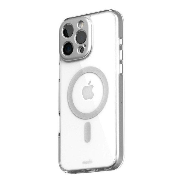 Moshi iGlaze MagSafe dėklas iPhone 16 Pro Max, sidabro spalvos