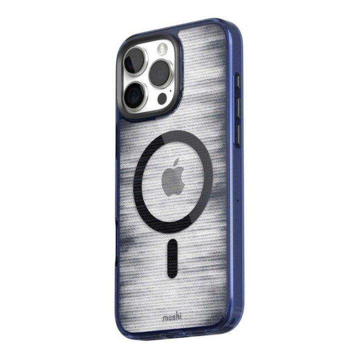 Dėklas Moshi iGlaze MagSafe iPhone 16 Pro Max, mėlynas
