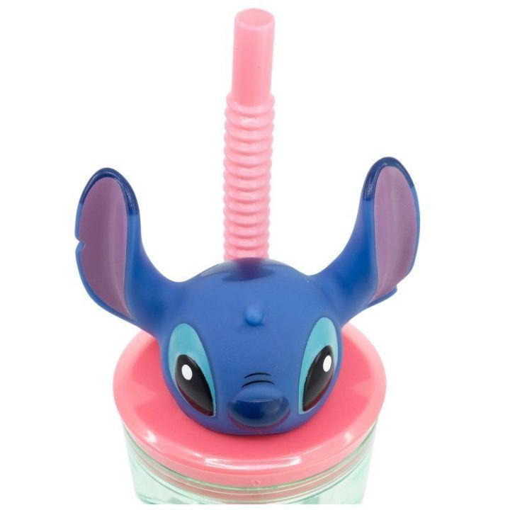 Vaikiška gertuvė su šiaudeliu Disney Stitch, 360 ml