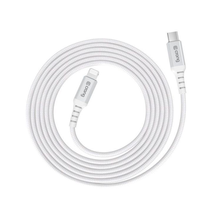 USB-C–Lightning laidas Crong Armor Link, 150 cm, baltas