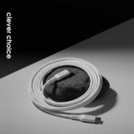 USB-C laidas Crong Armor Link 60W, 150 cm, baltas