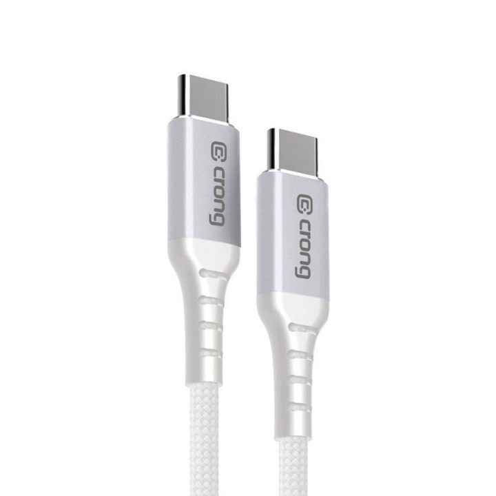 USB-C laidas Crong Armor Link 60W, 150 cm, baltas