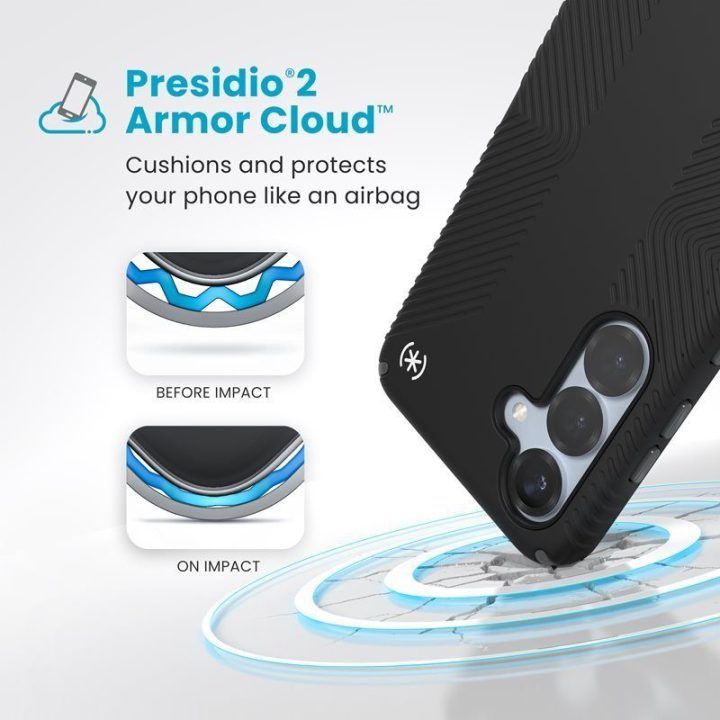 Dėklas Samsung Galaxy S25 / S24 Speck Presidio2 Grip Magnet, juodas