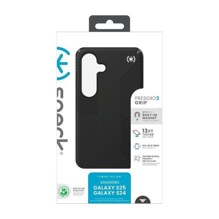 Dėklas Samsung Galaxy S25 / S24 Speck Presidio2 Grip Magnet, juodas