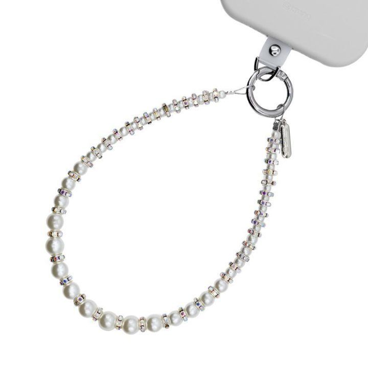 Telefono pakabukas Crong Silver Beads su adapteriu