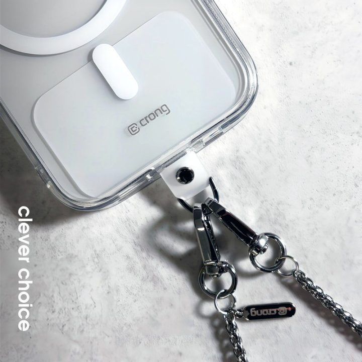 Telefono dirželis Crong Silver Link, 120 cm