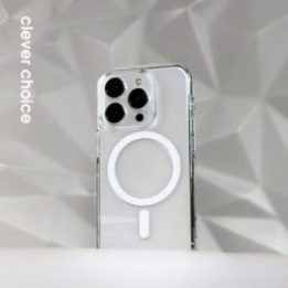 Permatomas polikarbonatinis dėklas iPhone 16 Crong Clear MAG Pro
