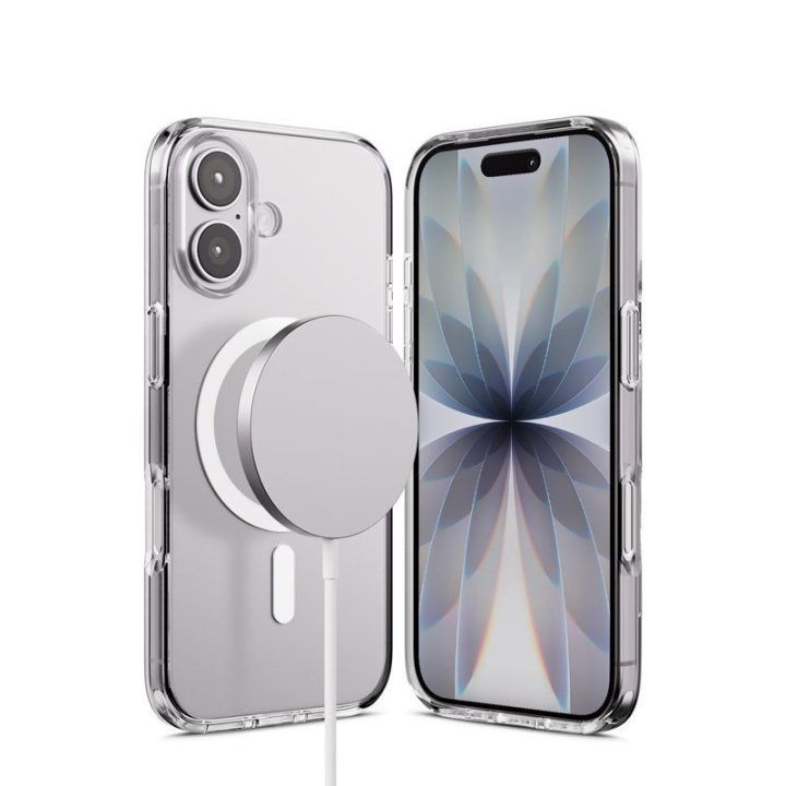 Permatomas polikarbonatinis dėklas iPhone 16 Crong Clear MAG Pro