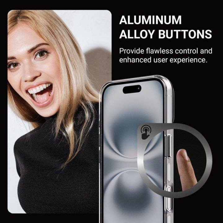 Permatomas polikarbonatinis dėklas iPhone 16 Crong Clear MAG Pro