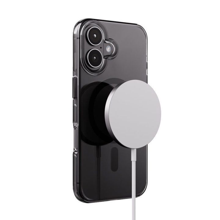 Dėklas iPhone 16, juodas Crong Clear MAG Pro