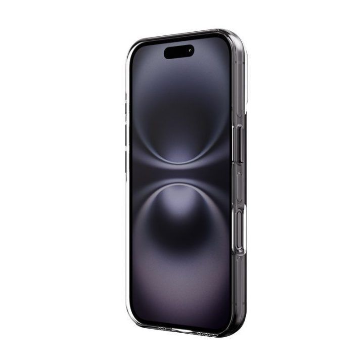 Dėklas iPhone 16, juodas Crong Clear MAG Pro
