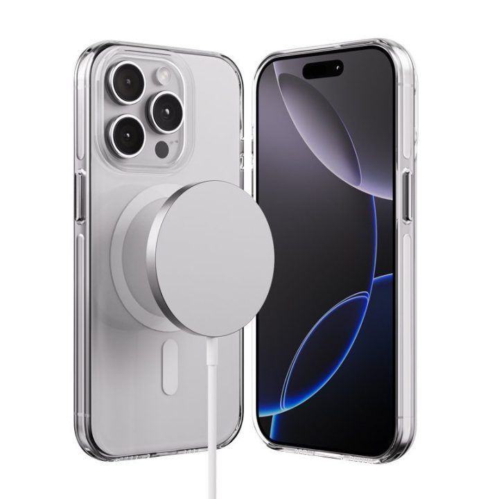 Permatomas dėklas iPhone 15 Pro, Crong Clear MAG Pro