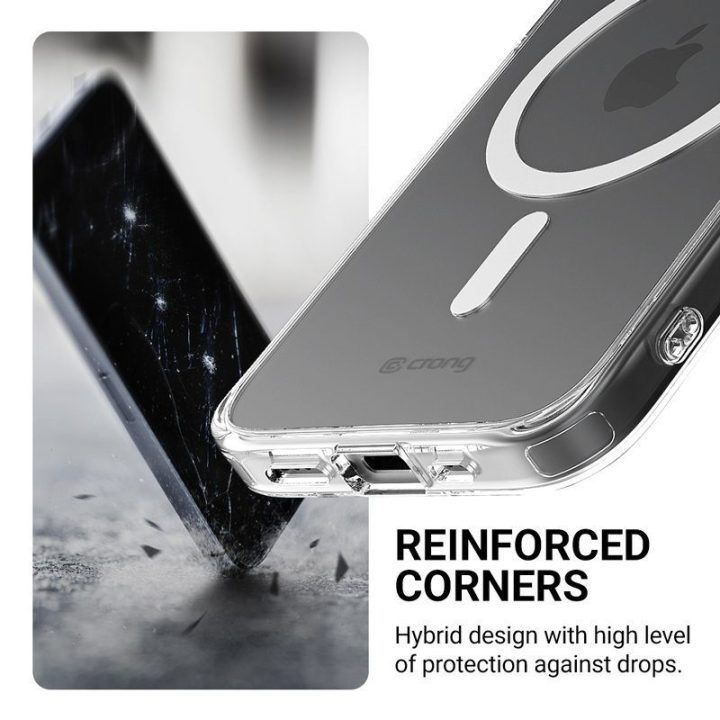 Permatomas dėklas iPhone 17e / 16e Crong Clear MAG Cover