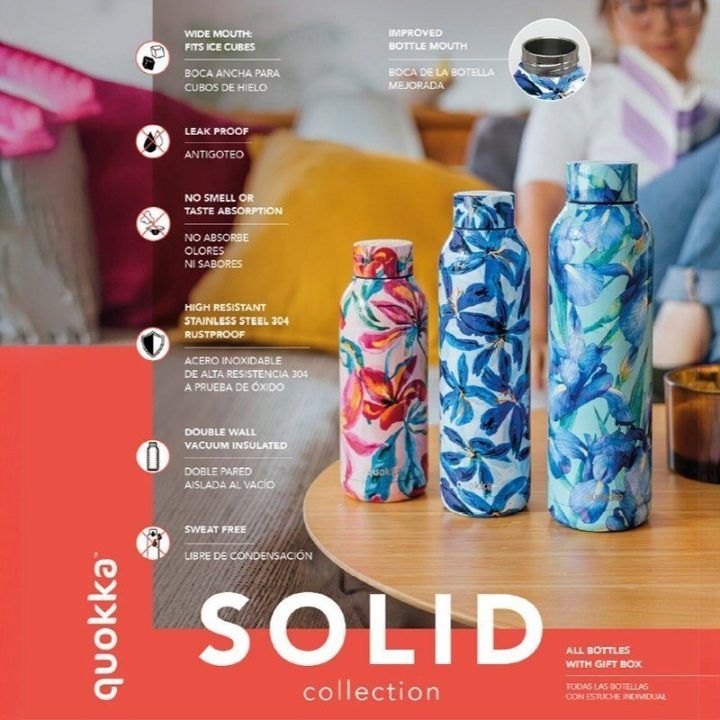 Nerūdijančio plieno gertuvė Quokka Solid 510 ml, pilka