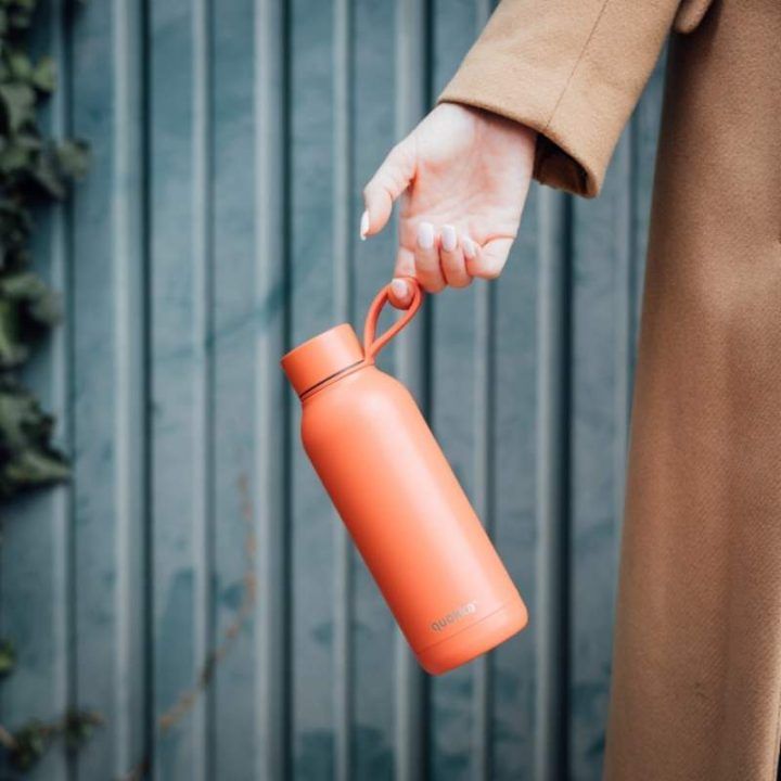 Nerūdijančio plieno gertuvė su dirželiu 510 ml, oranžinė