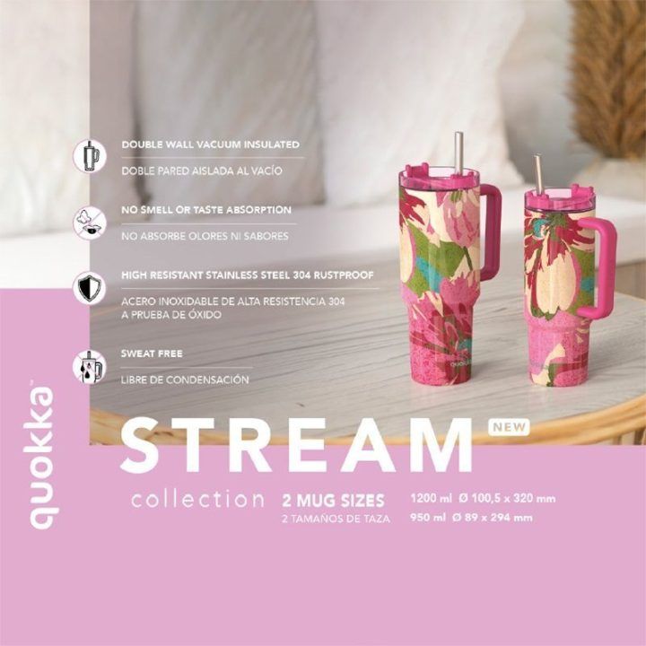 Termo puodelis su šiaudeliu Quokka Stream, 1200 ml