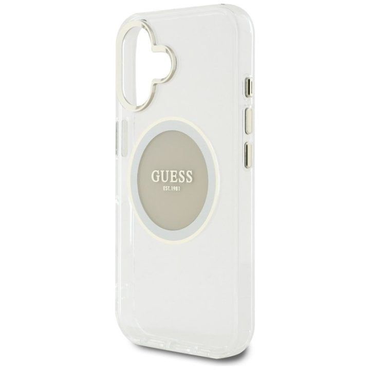 Dėklas iPhone 16 Guess, pilkas, TPU ir PC