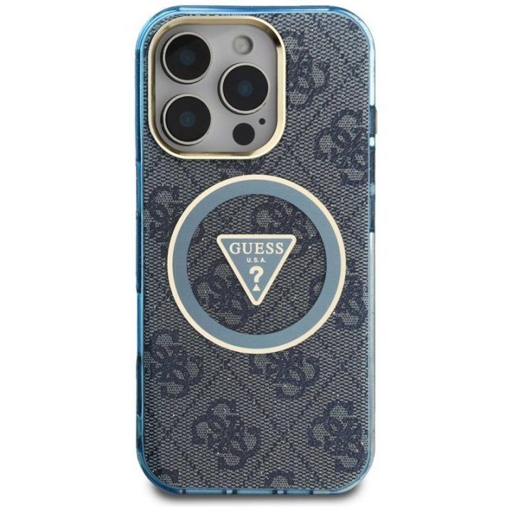 Guess dėklas iPhone 16 Pro Max, mėlynas