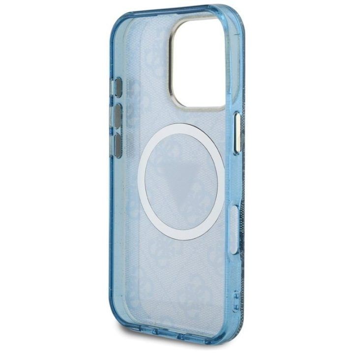 Guess dėklas iPhone 16 Pro Max, mėlynas