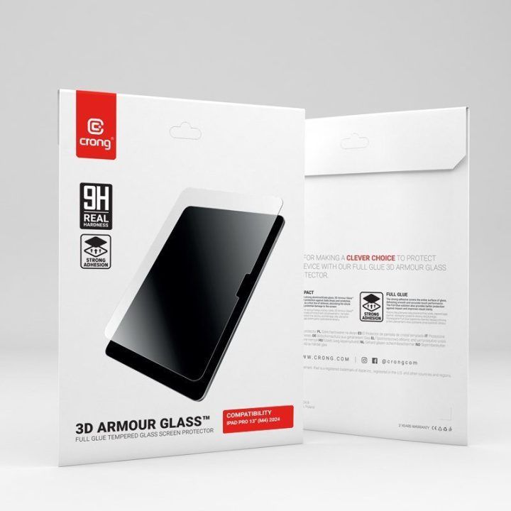 Apsauginis stiklas iPad Pro 13" M5/M4, Crong 3D Armor Glass