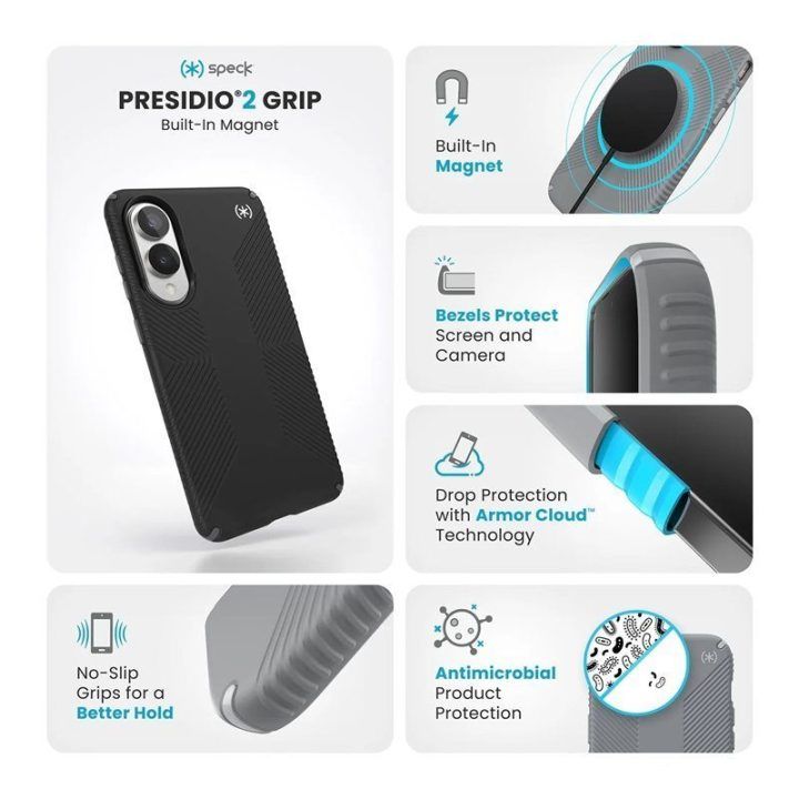 Dėklas Samsung Galaxy S25 Edge, juodas, Speck Presidio2 Grip Magnet