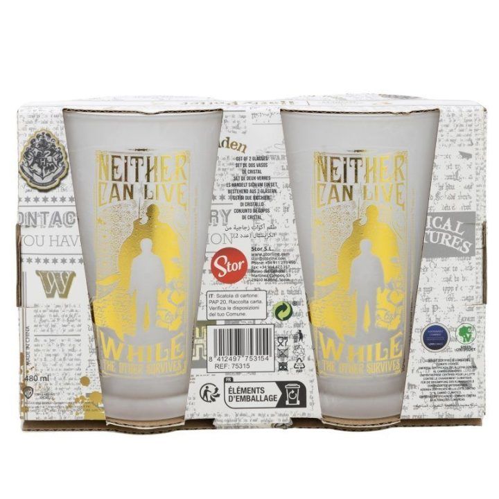 Harry Potter stiklo komplektas, 2 vnt., 490 ml