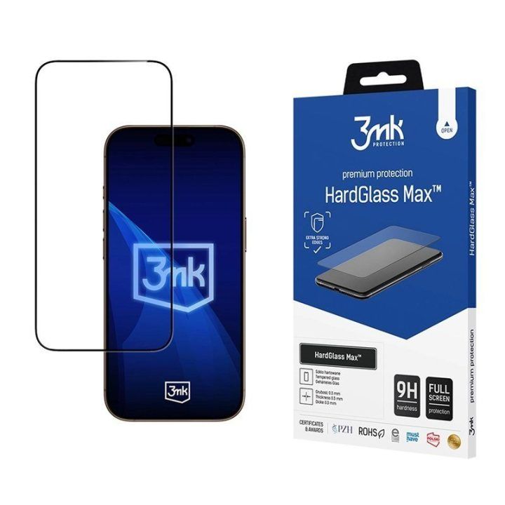 Grūdintas apsauginis stiklas 3mk HardGlass Max iPhone 17 Pro Max