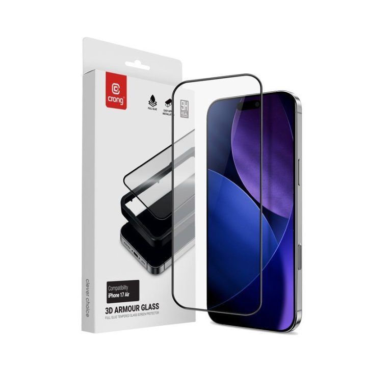 Grūdintas apsauginis stiklas iPhone Air su rėmeliu