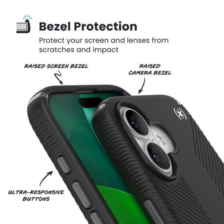 Dėklas iPhone 17, juodas Speck Presidio2 Grip MagSafe