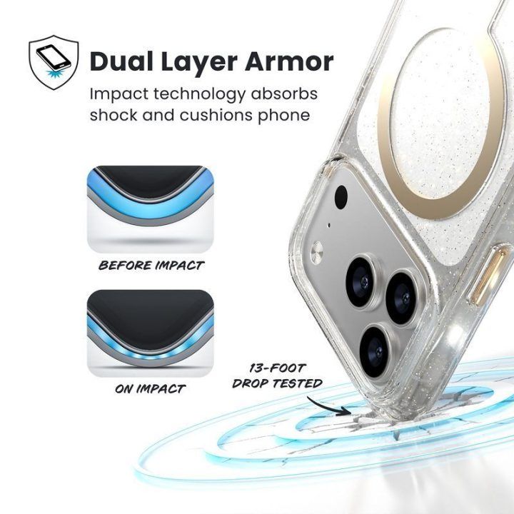 Dėklas Speck Presidio Lux MagSafe iPhone 17 Pro, auksinis