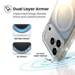 Dėklas Speck Presidio Lux MagSafe iPhone 17 Pro, sidabro spalvos